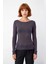 Kadın Şık Günlük Bisiklet Yaka Ince Dokulu Rahat Kesim Viskoz Uzun Kollu Triko Bluz Modeli 2