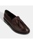 Kadın Bordo Püskül Detaylı Deri Loafer 5