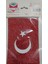 Simli Evalı Dikdörtgen Türk Bayrağı Stikers 1