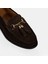 Kadın Kahve Püskül Aksesuarlı Süet Loafer 6