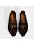 Kadın Kahve Püskül Aksesuarlı Süet Loafer 7