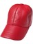 Unisex Arkası Cırtlı Ayarlanabilir Deri Kep Şapka Kırmızı 1