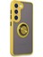 Newface Samsung Galaxy S23 Kılıf Montreal Yüzüklü Silikon Kapak - Sarı 2