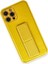 Newface iPhone 12 Pro Kılıf Coco Karbon Standlı Kapak - Sarı 3