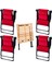 4 Adet Katlanır Kamp Sandalyesi ve Masa Seti - Rest - Kırmızı - 130 kg Taşıma 2