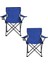 2 Adet Katlanır Kamp Sandalyesi - Piknik Plaj Sandalyesi - (DY.001) - Lacivert - Taşıma Çantalı 2