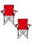 2 Adet Katlanır Kamp Sandalyesi - Piknik Plaj Sandalyesi - (DY.001) - Kırmızı - Taşıma Çantalı 2