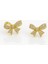 14K Gold Plated Shiny Bow Stud Küpe 1