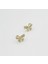 14K Gold Plated Shiny Bow Stud Küpe 2