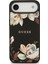 iPhone 17 Air Uyumlu Kılıf Guess Lisanslı M-Safeli Taneli Çiçek Tasarımlı Metal Yazı Logolu Siyah 3
