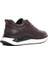 Erkek Kahverengi Bağcıklı Kalın Tabanlı Deri Sneaker 5
