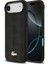 iPhone 17 Air Uyumlu Kılıf Lacoste Lisanslı M-Safeli Pu Deri Karışık Monogram Desenli Kapak Siyah 1