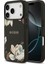 iPhone 17 Pro Uyumlu Kılıf Guess Lisanslı M-Safeli Taneli Çiçek Tasarımlı Metal Yazı Logolu Siyah 1