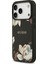 iPhone 17 Pro Uyumlu Kılıf Guess Lisanslı M-Safeli Taneli Çiçek Tasarımlı Metal Yazı Logolu Siyah 2