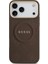 iPhone 17 Pro Max Kılıf Guess Lisanslı M-Safeli Sıcak Baskı Yazı Logolu Pu Deri Peony Kahverengi 3
