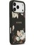 iPhone 17 Pro Max Uyumlu Kılıf Guess Lisanslı M-Safeli Taneli Çiçek Tasarım Metal Yazı Logolu Siyah 4