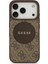 iPhone 17 Pro Uyumlu Kılıf Guess Lisanslı M-Safeli Yazı Logolu Circle Classic Kapak Kahverengi 3