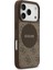 iPhone 17 Pro Uyumlu Kılıf Guess Lisanslı M-Safeli Yazı Logolu Circle Classic Kapak Kahverengi 4