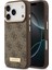 iPhone 17 Pro Uyumlu Kılıf Guess Lisanslı M-Safeli 4g Desen Pu Metal Plaka Klasik Logolu Kahverengi 1
