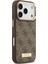 iPhone 17 Pro Uyumlu Kılıf Guess Lisanslı M-Safeli 4g Desen Pu Metal Plaka Klasik Logolu Kahverengi 4