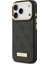 iPhone 17 Pro Uyumlu Kılıf Guess Lisanslı M-Safeli 4g Desenli Pu Metal Plaka Klasik Logolu Siyah 2