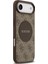 iPhone 17 Air Uyumlu Kılıf Guess Lisanslı M-Safeli Yazı Logolu Circle Classic Kapak Kahverengi 3