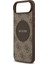 iPhone 17 Air Uyumlu Kılıf Guess Lisanslı M-Safeli Yazı Logolu Circle Classic Kapak Kahverengi 5