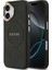 iPhone 17 Uyumlu Kılıf Guess Lisanslı M-Safeli Sıcak Baskılı Yazı Logolu Pu Deri Peony Kapak Siyah 1