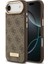 iPhone 17 Air Uyumlu Kılıf Guess Lisanslı M-Safeli 4g Desen Pu Metal Plaka Klasik Logolu Kahverengi 1