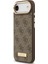iPhone 17 Air Uyumlu Kılıf Guess Lisanslı M-Safeli 4g Desen Pu Metal Plaka Klasik Logolu Kahverengi 4