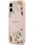 iPhone 17 Uyumlu Kılıf Guess Lisanslı M-Safeli Taneli Çiçek Tasarımlı Metal Yazı Logolu Kapak Pembe 2