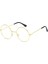 Yuvarlak Cam John Lennon Tarzı Hippi İmaj Gold Çerçeveli Şeffaf Gözlük 2