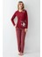 Uzun Kol Ekoseli Kadın Pijama Takım 3445 1