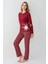 Uzun Kol Ekoseli Kadın Pijama Takım 3445 2