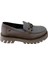 D25KA-3235 Kadın Hakiki Deri Tokalı Loafer Günlük Casual Ayakkabı Vizon 2