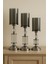 Gümüş Renk Kristal Detaylı Silindir Camlı Şamdan 3’lü Set Modern Yemek Masası Salon Dekor Mumluk 2