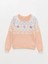 Lcw Eco Pembe Bisiklet Yaka Desenli Uzun Kollu Kız Çocuk Triko Kazak 1