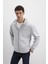 Erkek Fermuarlı Kapüşonlu Sweatshırt Gri Melan 0S10312-80018 2