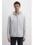 Erkek Fermuarlı Kapüşonlu Sweatshırt Gri Melan 0S10312-80018 3