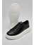 Siyah Hakiki Deri Bağcıklı Erkek Sneaker Gage M 4