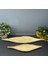 Dekoratif Polyester Ikili Uzun Yaprak Sunumluk Krem Gold Eskitme 5