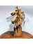 Dekoratif Polyester Ikili At Başı Heykeli Kahve-Gold 63X30 cm 1