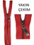 Fermuar Metal Dişli Kırmızı 55.5 cm 1 Adet Tekstil Tasarım ve Tamirat Malzemesi F-703 1