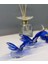 Dekoratif Kristal Cam Ikili Kelebek Biblo Mavi 3