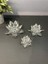 Dekoratif Kristal Cam Üçlü Lotus Mumluk Şeffaf Gümüş 2