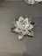 Dekoratif Kristal Cam Üçlü Lotus Mumluk Şeffaf Gümüş 4