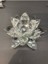 Dekoratif Kristal Cam Üçlü Lotus Mumluk Şeffaf Gümüş 5