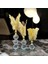 Dekoratif Kristal Cam Üçlü Tüy Gold Sarı-Gold 3
