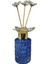 Dekoratif Kristal Cam Silindir Oda Koku Şişesi Mavi Gold 1
