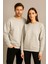Unisex Oversize % 100 Pamuk Içi Polarlı Yumuşak Dokulu Basic Sweatshirt 1